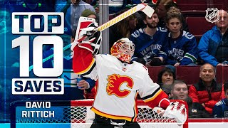 Top 10 David Rittich Saves from 201920  NHL [upl. by Nelloc]