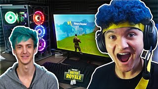 I TURNED My 15 Year Old Little Brother Into NINJA And He Won Fortnite [upl. by Klinger204]