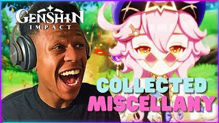 Jus Reacts To Every Genshin Impact Collected Miscellany Video Part 1 [upl. by Yanat]