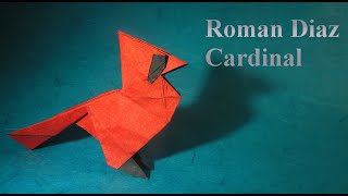 TUTORIEL Origami  Cardinal de John Montroll Cardinal [upl. by Ellertal]