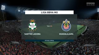 Santos vs Chivas  Liga mx  Gameplay simulación  FIFA 22 [upl. by Ganiats985]