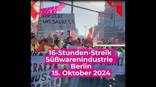 16StundenSüßwarenstreik in Berlin  15102024 Gewerkschaft NGG BerlinBrandenburg [upl. by Skip]