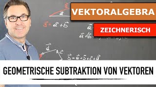 Wie subtrahiere ich Vektoren zeichnerisch  Geometrische Subtraktion von Vektoren  Vektoralgebra [upl. by Dianthe374]