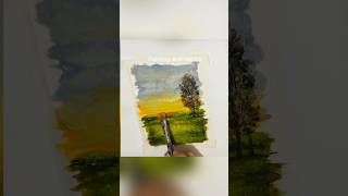 Easy landscape painting tutorial for beginners painting paintingtutorial arttutorial art [upl. by Ailbert469]