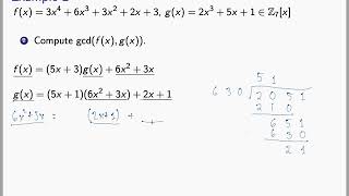 GCD of Two Polynomials over a Finite Field [upl. by Launamme]