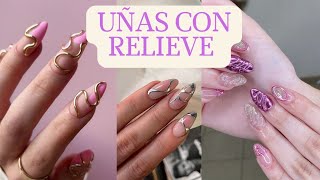 Diseños de uñas con relieve 💅 [upl. by Robert]