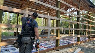 Framing Windows at the Shop  Building our Off Grid Homestead [upl. by Wynne]