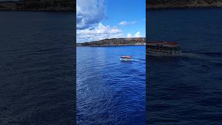 Tender boat in operation in Mahón Spain [upl. by Amliw]