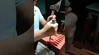 Carpenters punch holes in solid wood panels [upl. by Quinby]