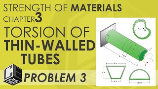 Mechanics of Deformable Bodies Chapter 3 Torsion of ThinWalled Tubes Problem 3 PH [upl. by Mindi]