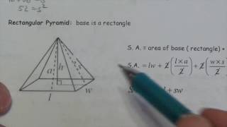 Surface Area Pyramids and Spheres Lesson [upl. by Oivatco]