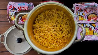 How to make Samyang carbonara cream buldak noodles fire level 3 samyangcarbonara noodles [upl. by Isahella]