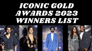 ICONIC GOLD AWARDS 2023 WINNERS LIST Harshad Chopda  Karan Kundra  Dheeraj Dhooper  Rrahul Sudhir [upl. by Nonnahsed]