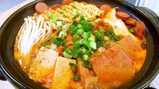 The Famous Korean Army Stew Budae Jjigae CiCi Li  Asian Home Cooking Recipes [upl. by Cardew]