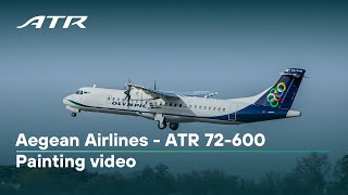 Aegean Airlines  ATR 72600 Painting video [upl. by Papst]