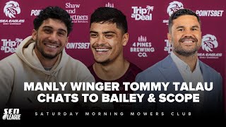 Sea Eagles winger Tommy Talau joins the Mowers Club after their big win over Warriors [upl. by Cecily]