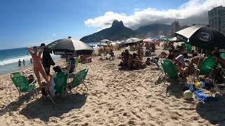 EXPLORING LEBLON BEACH 2024 RIO DE JANEIROS COASTAL PARADISE IN 4K  BEACH WALK [upl. by Maren205]