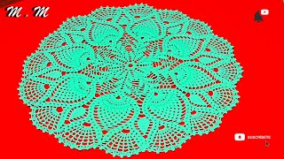 NOVEDOSO TAPETE DE 8 PIÑAS CON 16 CURVAS TEJIDO A CROCHET PASO A PASO PARTE 1MANUALIDADES MARTINA [upl. by Latt133]