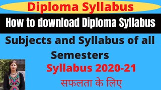 How to download diploma syllabus of diploma all semesters  Diploma Syllabus session 202021 [upl. by Hgieliak]