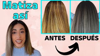 MATIZA tu cabello con CHAMPÚ y MASCARILLA Elimina el reflejo AMARILLO Y NARANJA ✅ [upl. by Esihcoc]