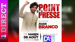 🔴DIRECT  Suivez le point de presse de lavocat Juan Branco [upl. by Aicinad]