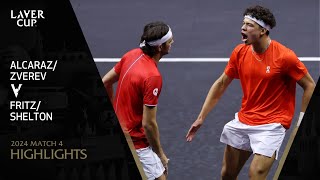 AlcarazZverev v FritzShelton Highlights  Laver Cup 2024 Match 4 [upl. by Gigi]