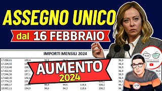 AUMENTO ASSEGNO UNICO 2024 📈 NUOVI IMPORTI dal 16 FEBBRAIO  TABELLA INPS ISEE e PAGAMENTI anche ADI [upl. by Angelique673]