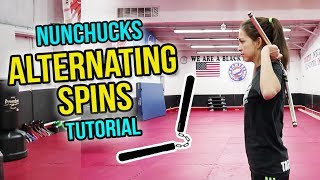 Nunchucks Tutorial  Alternating Spins  Nunchucks Basics [upl. by Hagile412]