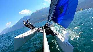 Lake Garda 2022  Nacra Inter 20  Campione Univela 4K Catamaran sailing [upl. by Nelle]