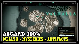 Assassins Creed Valhalla Asgard All Collectibles Wealth Mysteries Artifacts [upl. by Lerak]