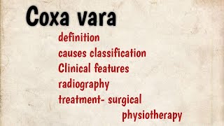 Coxa vara meaning causes hip disorders clinical features treatment [upl. by Abbotsun]