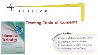 Creating Table of Contents Information Technology Class 10  Sumita Arora [upl. by Enitsirt]