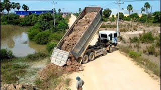 8DAYS Start Finishing 100 Full Action Project Machinery Team Dozer Leveling amp Truck Dumping Soil [upl. by Beedon]