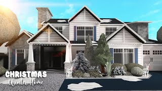 BLOXBURG Christmas Winter 2Story Home Speedbuild  Roblox House Build [upl. by Ellynad974]