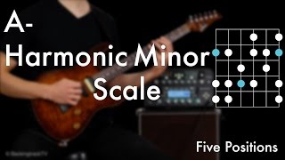 A Harmonic Minor Scale  Five Positions [upl. by Tecu]