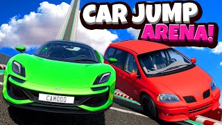 Jumping The FASTEST CARS in The NEW Car Jump Arena 2023 in BeamNG Drive Mods [upl. by Zacharias671]