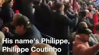 Brilliant Philippe Coutinho chant from the Aston Villa fans [upl. by Llerat151]