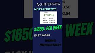 ♨️Immediate Hire 💲1850 Per Week No Experience No Interview Simple Work High Pay Quick Easy Money [upl. by Essa676]