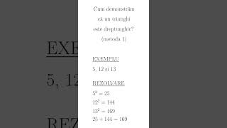 Cum demonstrăm că un triunghi este dreptunghic metoda 1 exemplu rezolvat [upl. by Marka]