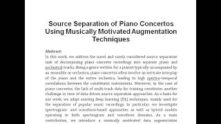 Source Separation of Piano Concertos Using Musically Motivated Augmentation Techniques [upl. by Ydnor]