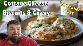 The Best Keto Cottage Cheese Biscuits and Gravy Recipe  Easy LowCarb Breakfast [upl. by Lezned]