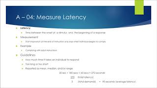 BCBA Exam Prep A04 Latency [upl. by Neile288]