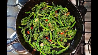 Simply Delicious Rapini broccoli rabe  CaribbeanPotcom [upl. by Natassia]