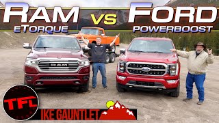 Surprising Ike Gauntlet MPG Winner Ram 1500 HEMI V8 vs Ford F150 Hybrid V6 Towing Test Comparison [upl. by Kostival544]