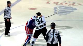 Hockey Fight Thomas Bellemare vs Alex Penner 31102014 LNAH [upl. by Aruam410]