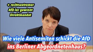 quotUnverschämte Fragequot Wie viele der neuen Berliner AfDAbgeordneten sind Antisemiten [upl. by Navis]