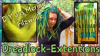 DIY DreadlockExtentions aus Merino Filzwolle herstellen und anbringen [upl. by Shipley6]