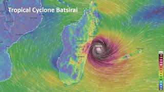 Tropical cyclone BATSIRAI  Madagascar  wind gusts [upl. by Rianna466]