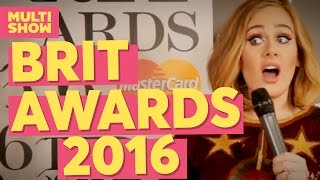 Adele e seus prêmios no Brit Awards 2016  Multishow [upl. by Fiora]