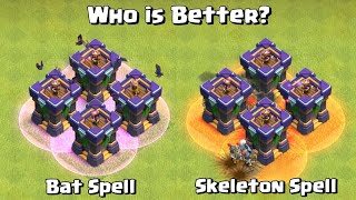 Bat Spell VS Skeleton Spell  Clash of Clans [upl. by Burrow41]